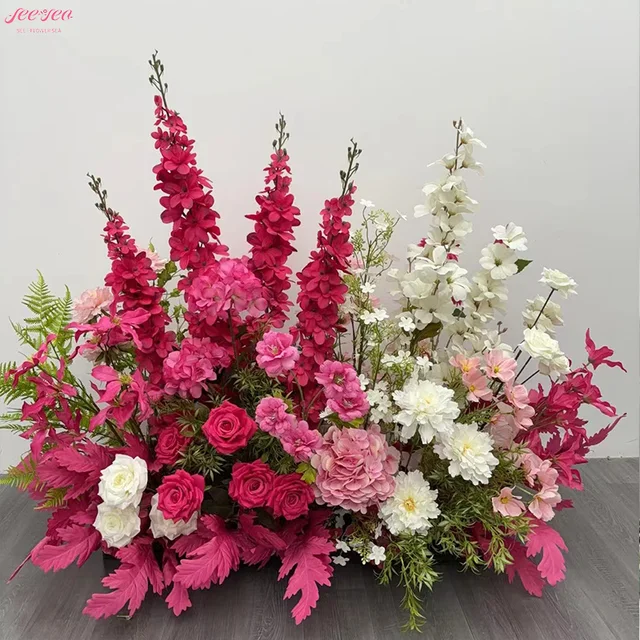 Wholesale 2024 New Year Decoration Artificial Flower Rows Home Wedding Personality DIY Flowers Balls Decoration.