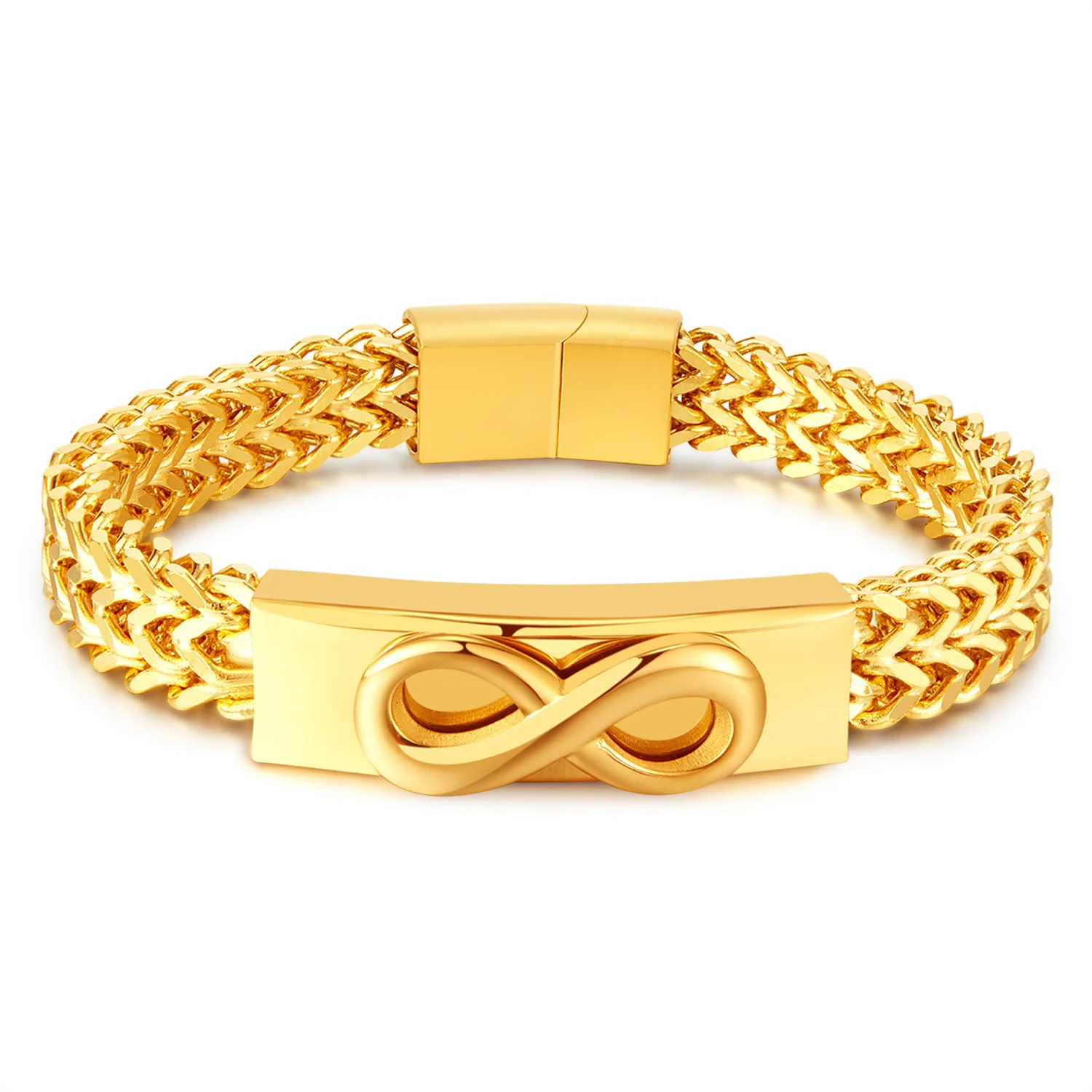 Rockyu Men's Bracelet – Stainless Steel & Silicone Simple Plate Bracelet, Asian Ethnic Style Accessory
