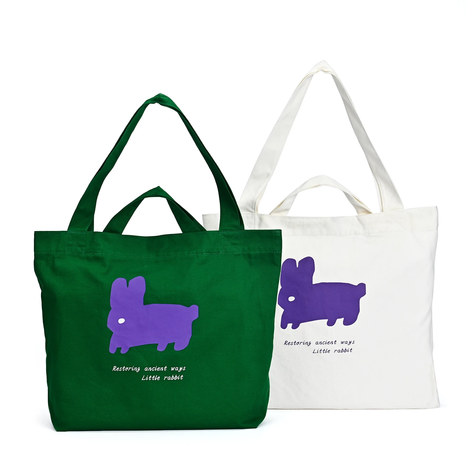 Recyclable Grocery Cotton Fabric Shoulder Bag Clothing Shoes Packaging Custom Shopping Bags with logo Printed manufacture