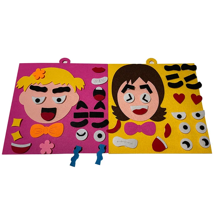 Juego De Expresiones Faciales De Fieltro Para Niños | Tarjetas Educativas De Emociones | Aprendizaje Socioemocional 3-8 Años