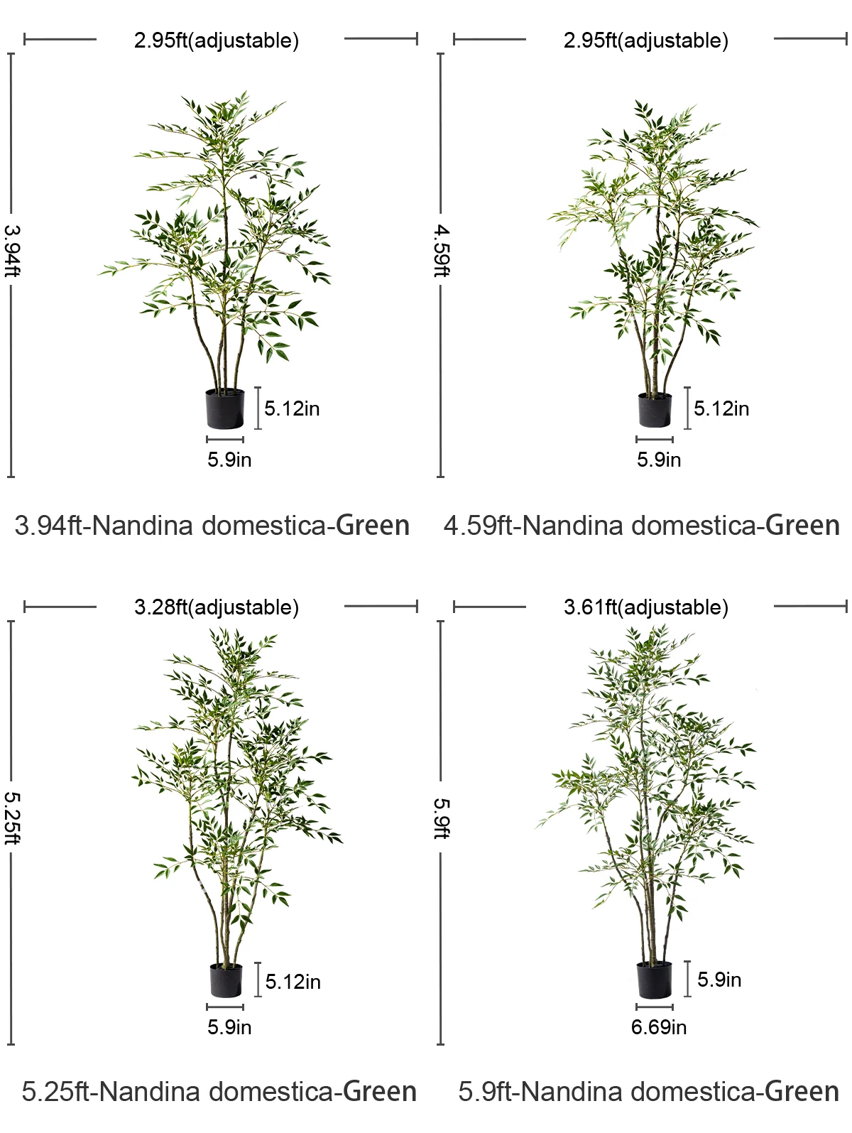 product nantian 6ft indoor large floor bamboo simulation potted faux tree plastic artificial plants for living room decoration birthday-22