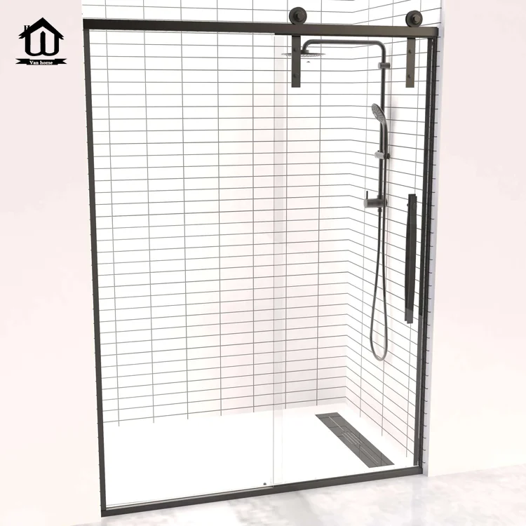 Hiseng индивидуальный дизайн 10 мм Безрамная душевая стеклянная дверь из нержавеющей стали душевая раздвижная дверь