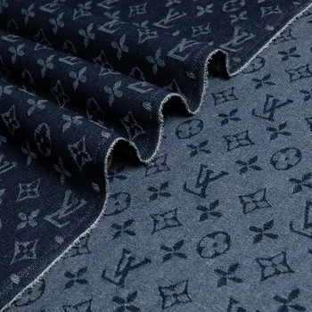 10 S letter jacquard denim fabric factory spot fashion brand fashion men's and women's clothing comfortable denim fabric