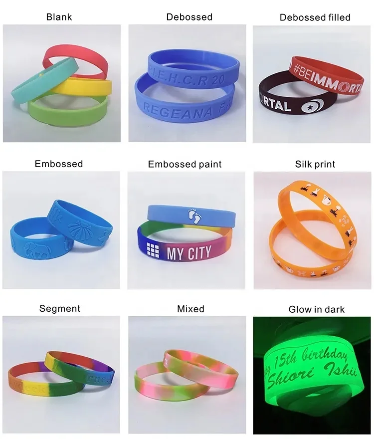 Wristband Colorful Uv Silicone Bracelet Customizable Bracelet Band