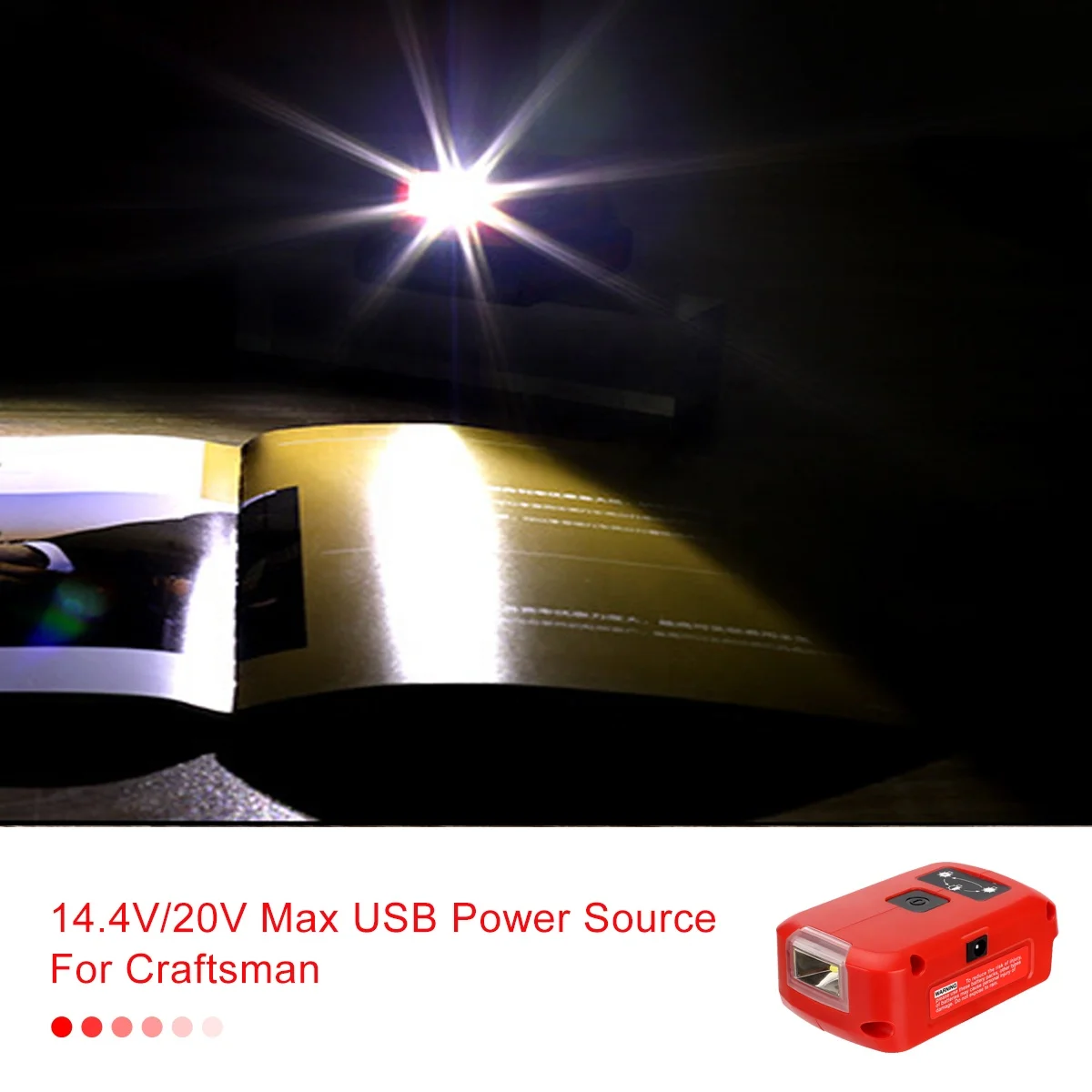 Newest Li-ion Battery Converter USB Power Source Adapter With LED Lights 12V DC Port Charger for Craftsman 20V Battery V20