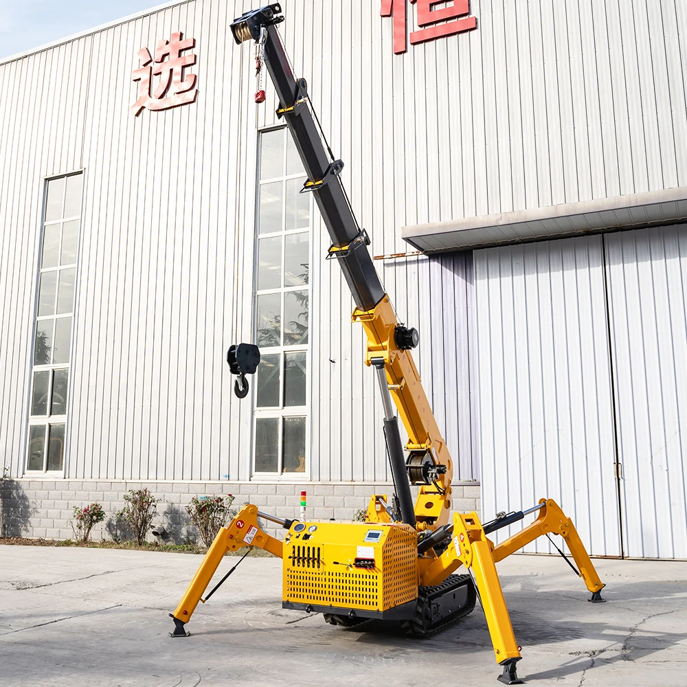 3-Ton Spider Crane with Hydraulic Boom, Telescopic Jib, Factory Direct Price