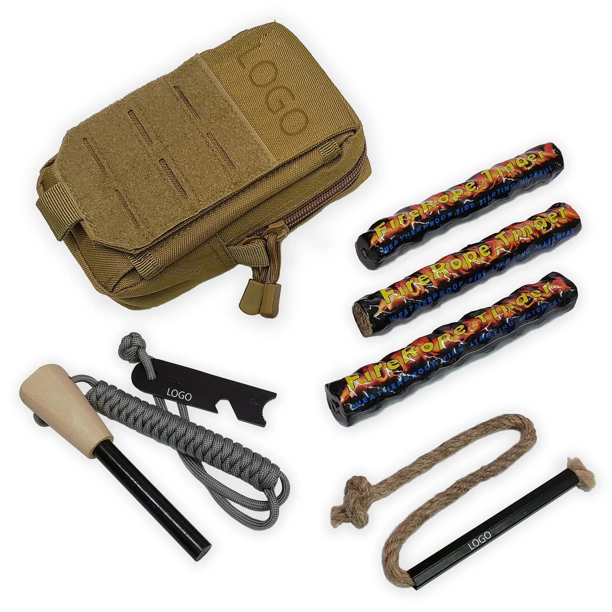 OEM Professional Outdoor Emergency Teacher Survival Gear Kit Gift Ideas fire starter set for camping outdoor