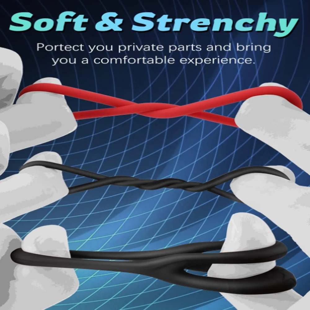Silicone Cock Penis Rings Set with 7 Different Sizes for Erection Enhancing Long Lasting Stronger Strech Adult Sex Toys for Men