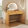 Natural + MDF + Madera de caucho + Vidrio templado + Madera de caucho