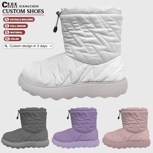 Custom Women Boot Outdoor with Fur Lining Plus Size Fluffy Flat Shoes Fuzzy Snow Boot Snow Women's Boots Designer Snow Boots