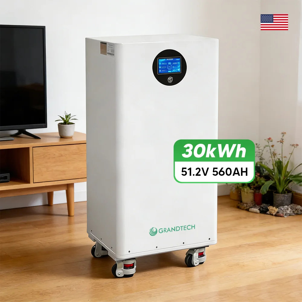 แบตเตอรี่ไลฟ์โพสเฟต (LiFePO4) แบบติดผนัง แรงดันไฟฟ้า 51.2V ความจุ 560Ah ความจุ 28 กิโลวัตต์-ชั่วโมง (kWh) และ 30 กิโลวัตต์-ชั่วโมง (kWh) ระบบจัดเก็บพลังงานจากแผงโซลาร์เซลล์ รองรับการสื่อสารผ่านโปรโตคอล CAN และรองรับโครงข่ายไฟฟ้าแบบไฮบริด (Hybrid Grid)