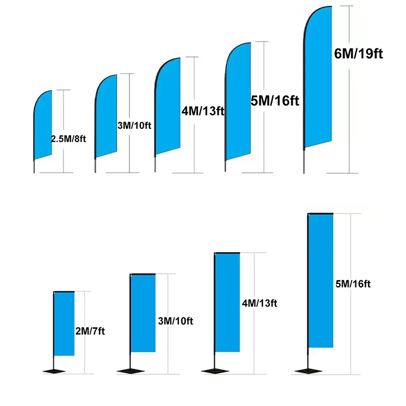 High Quality Heat Transfer Polyester 3m Flag Pole Cheap Price Advertising Beach Flag with Base