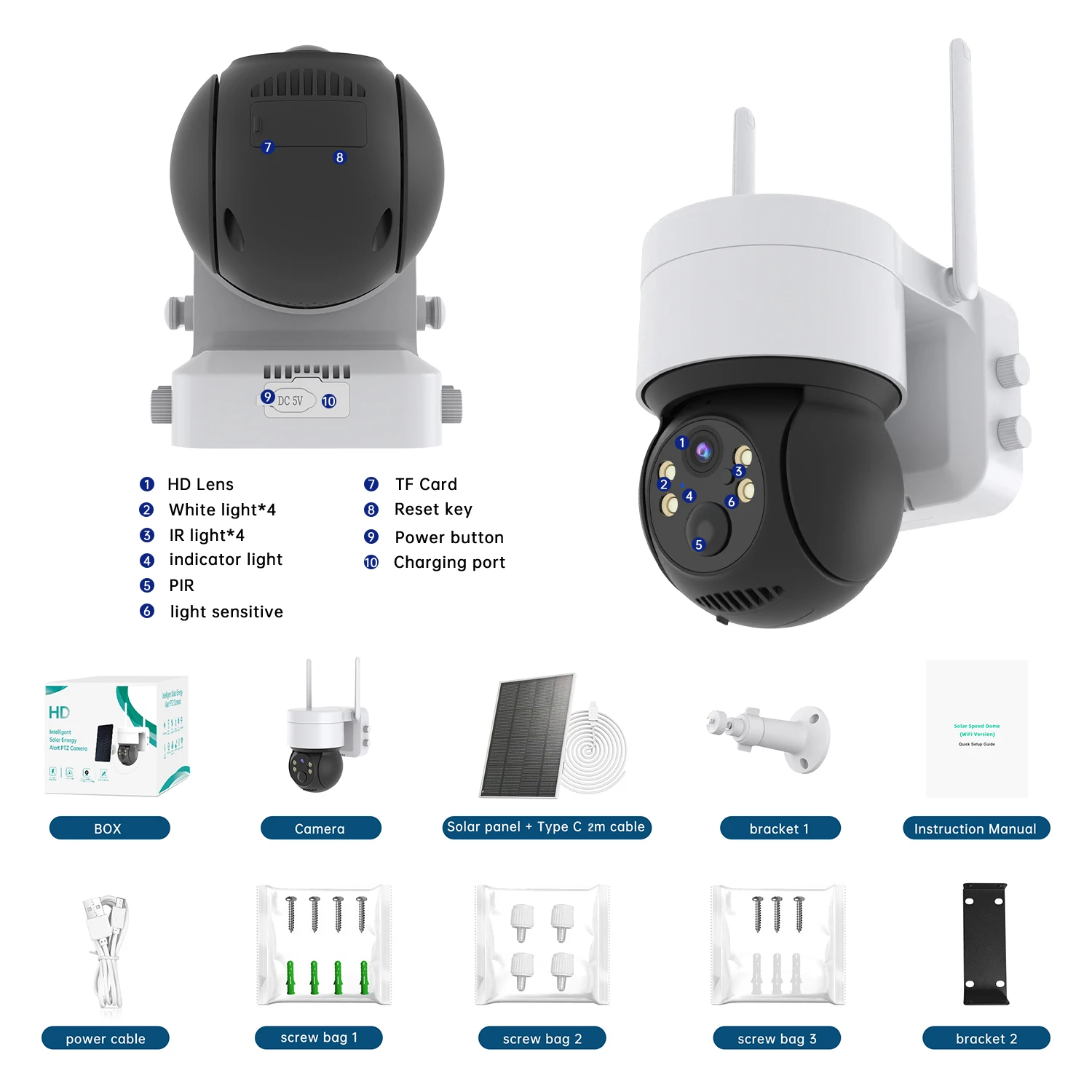 7800ma Rechargeable Battery Wireless Ip Cctv,Wifi Dome Network Camera