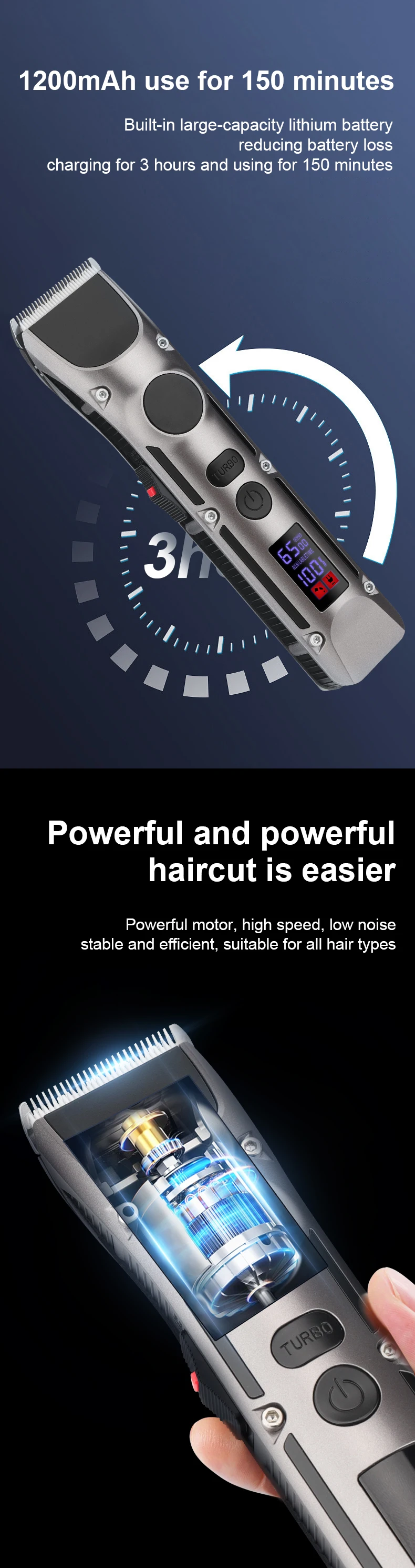 aparador elétrico sem fio ajustável, máquina de corte recarregável