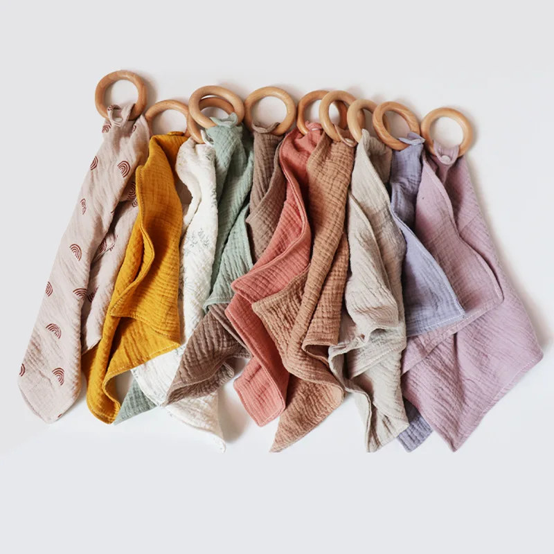 Custom Design And Size Solid Color Muslin Organic Cotton Face Towel