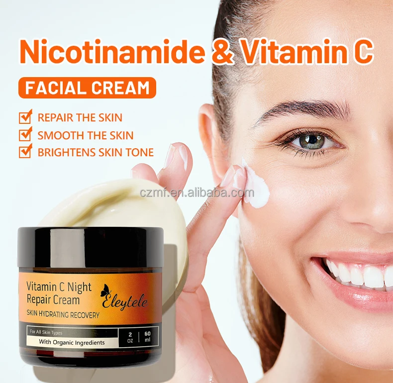 Private Label Natural Face Collagen Anti Aging Cream Vitamin C Whitening Night Cream Oxidant