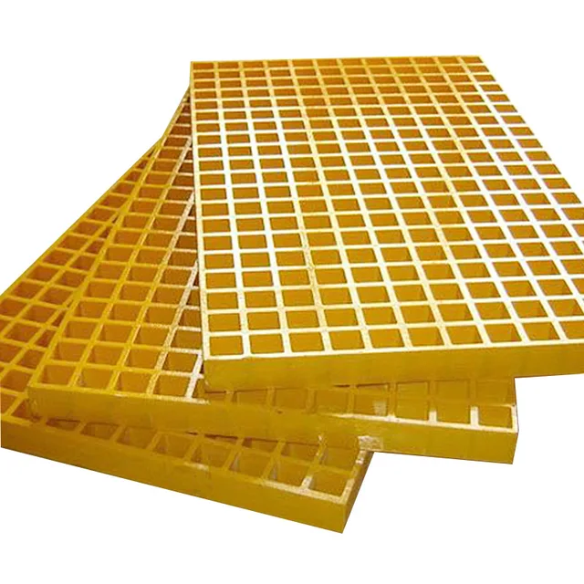 Factory Supplied Customized FRP Grating Mesh Platform Smooth Fiberglass Floor Walkway High Corrosion Resistance Moulding/Cutting