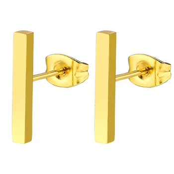 stud earrings for women rectangle stainless steel earring personalized indian jewellery gold plated fashion jewelry 2021