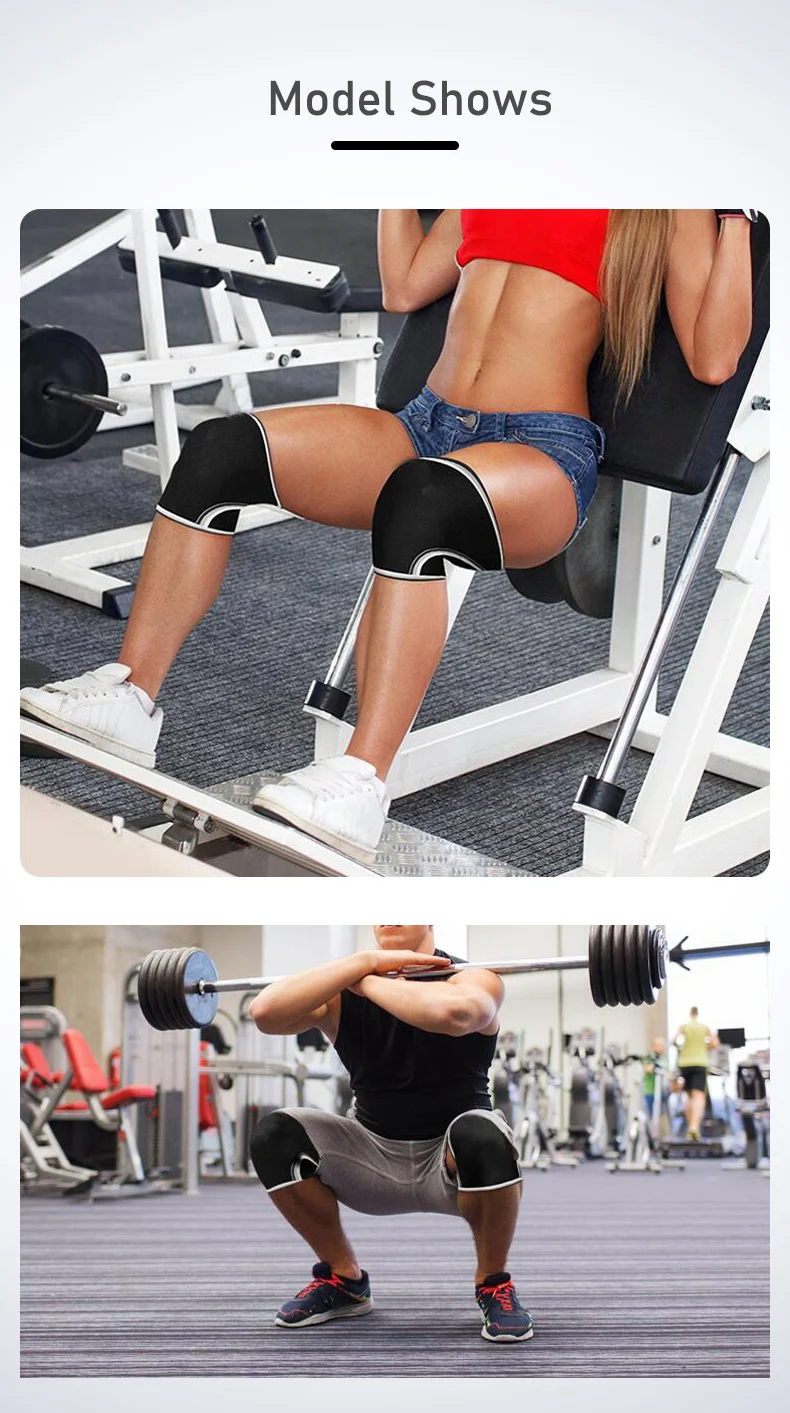 Aolikes 7mm Compression Knee Support For Weightlifting Powerlifting