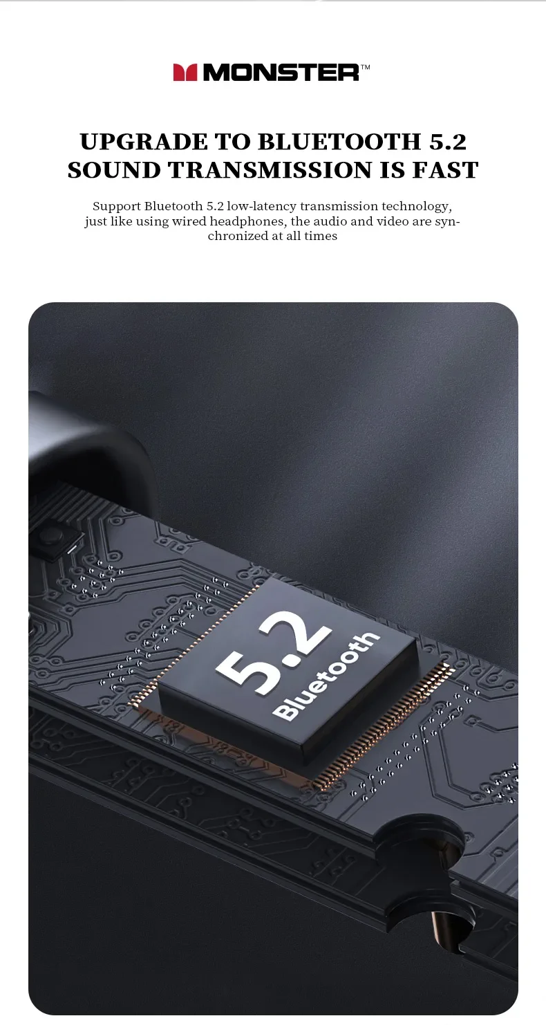 Monster Airmars XKT03 Earbud Gaming In-ear Earphone True Headphone Wireless ANC Call Noise Cancelling Wireless Headphones