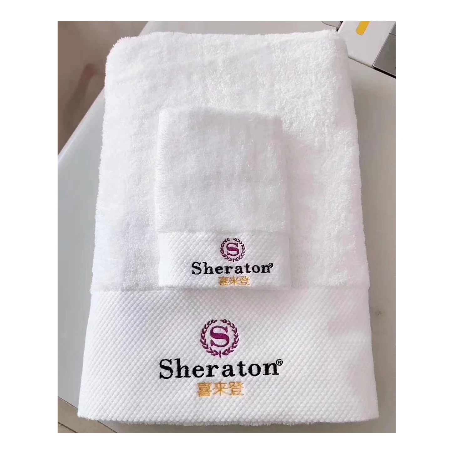 Buy Wholesale China High Quality 70 X 140 Hilton Hotel Premium White Bath  Towels 100% Cotton & Hilton Bath Towel at USD 0.413