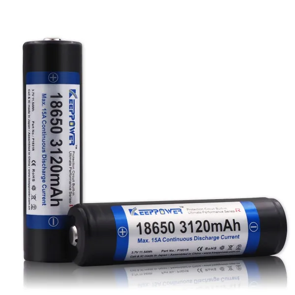 トイガン KEEPPOWER 18650 3120mAh Keeppower保護付き18650 3120mAh P1831Rリチウムイオン充電式
