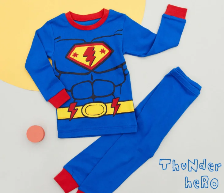 
Лидер продаж, пижамы для девочек и мальчиков с супергероями, бренд caluby, оптовая продажа с завода, для маленьких детей 