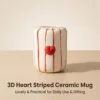 Coppa del cuore a strisce rosse