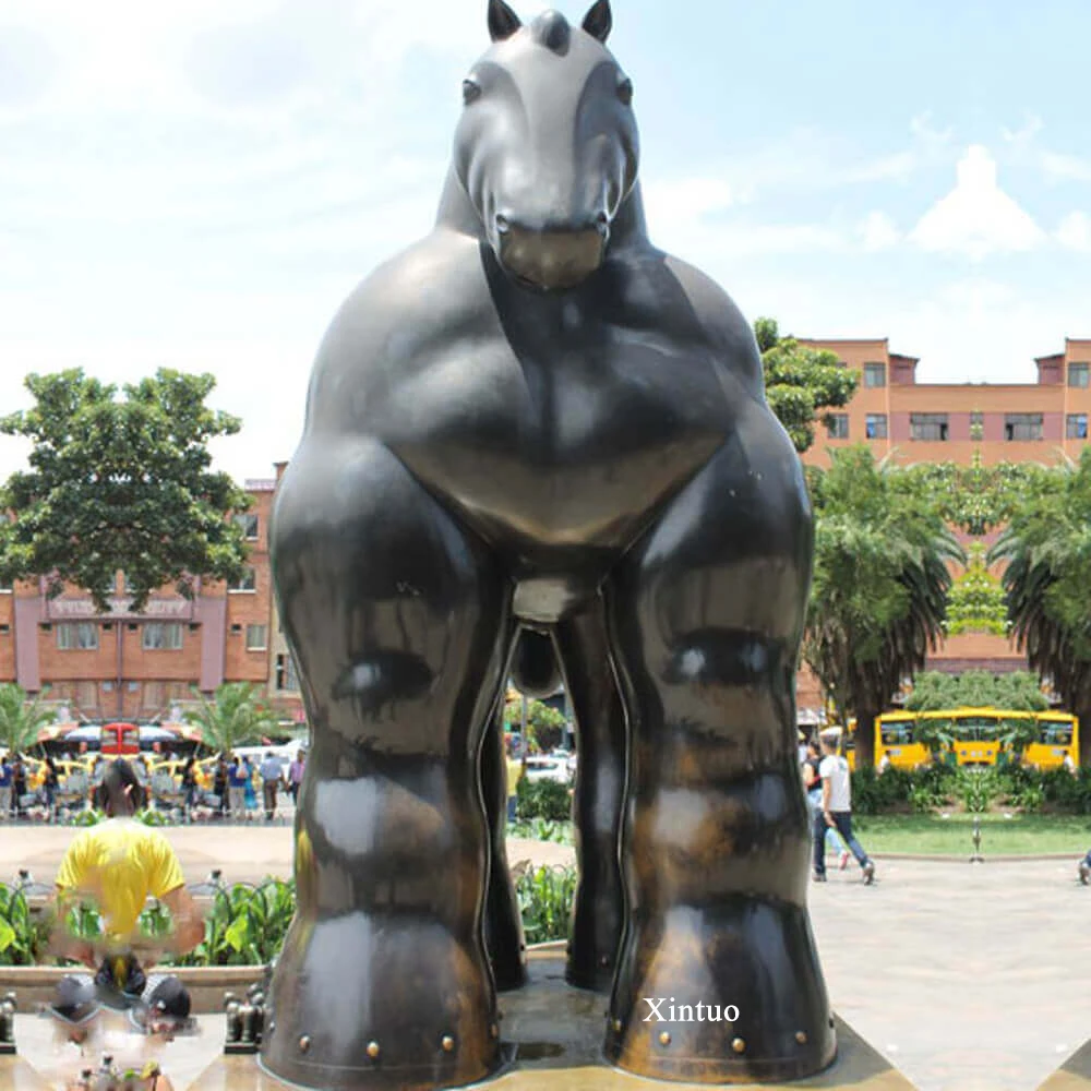 Fernando Botero Sculpture Reproductions Large Bronze Fat Horse Statue