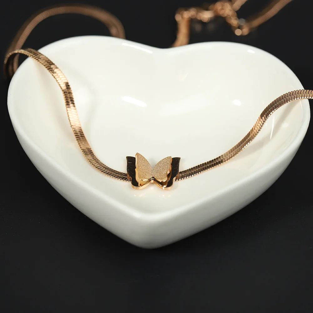 Rose Gold Butterfly Snake Chain 