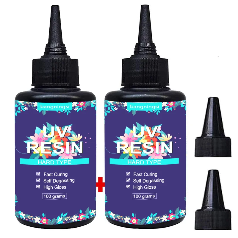 UV Resin Kit with Light, 100g Clear Hard Type UV Resin Glue Resin Kit  Supplies Fast Curing for Jewelry Making DIY Keychains Necklaces Bracelets