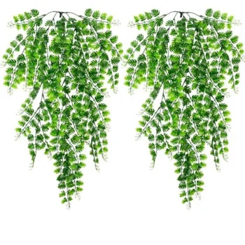 Artificial Hanging Plants Boston Ferns Ivy Vines Greenery Plastic Plants for Garden Room Wall Wedding Patio Porch Decoration