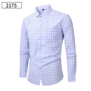 New Spring Autumn Twill Men's Shirt Large Size Loose Plaid Casual Long-sleeved Anti-Wrinkle Inspired Europe United States