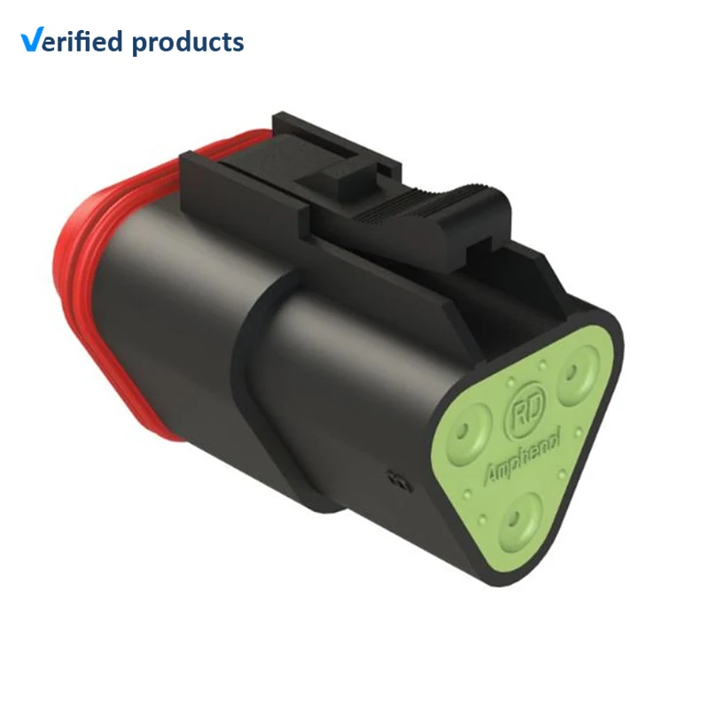 Amphenol Industrial Socket 3 Way AT Cable connector AT06-3S-RD01BLK details