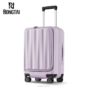 Luxury Designed Wide Trolley Business Travel Rolling Spinner Suitcase Set Light Weight Mute Wheels Cartoon High Quality PC