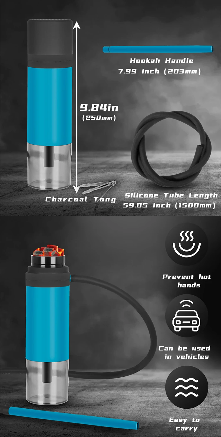 2023 Custom Logo Portable Car Hookah Cup Mini Hookah Pot Shisha Silicon