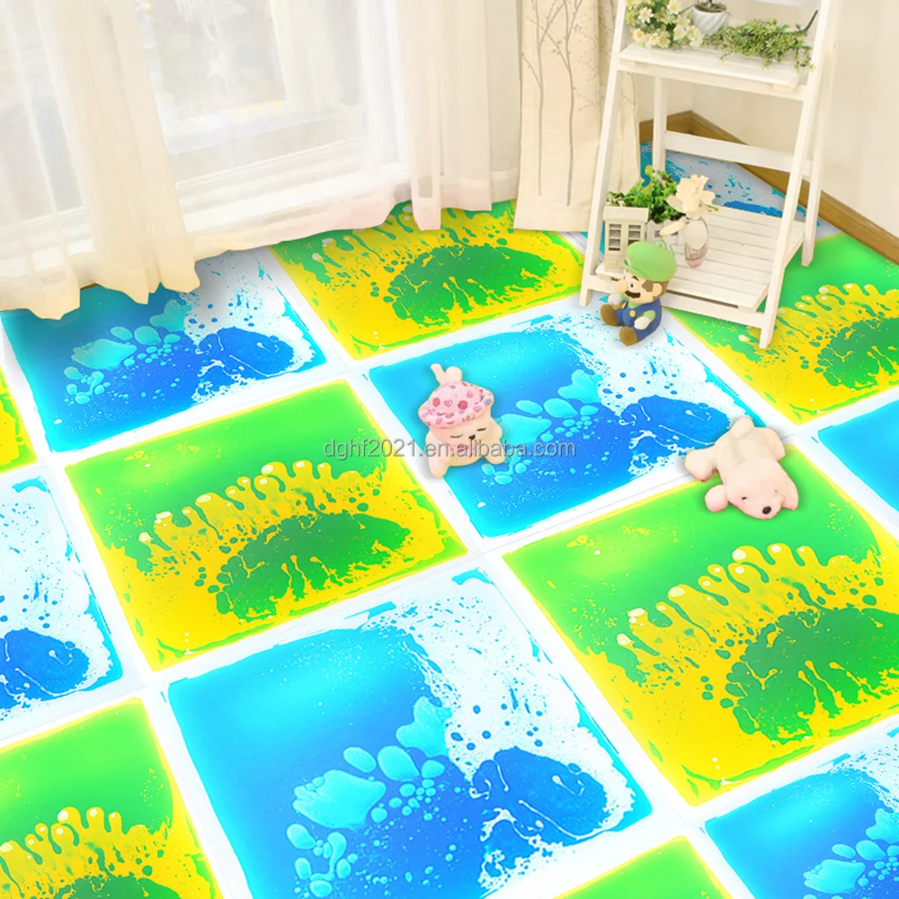New Colors Liquid Sensory Tiles Floor Autism Texture Nontoxic Kids
