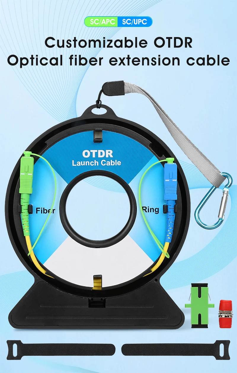 COMPTYCO Fiber Optic OTDR test Cable Extension Line SC/FC/ST/LC-UPC/APC 150M 300M 500M 1000M 2000M SM MM OTDR Launch Cable Box manufacture