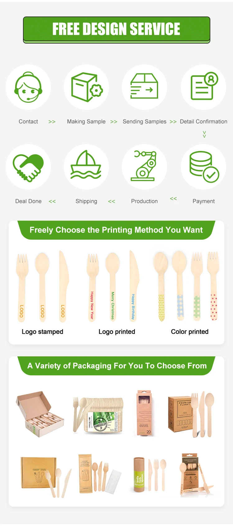 Bamboo Spoons Biodegradable Compostable Sustainable Disposable Bamboo Spoon Fork Knife Cutlery