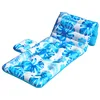 Chaise longue multifonction à larges feuilles bleue