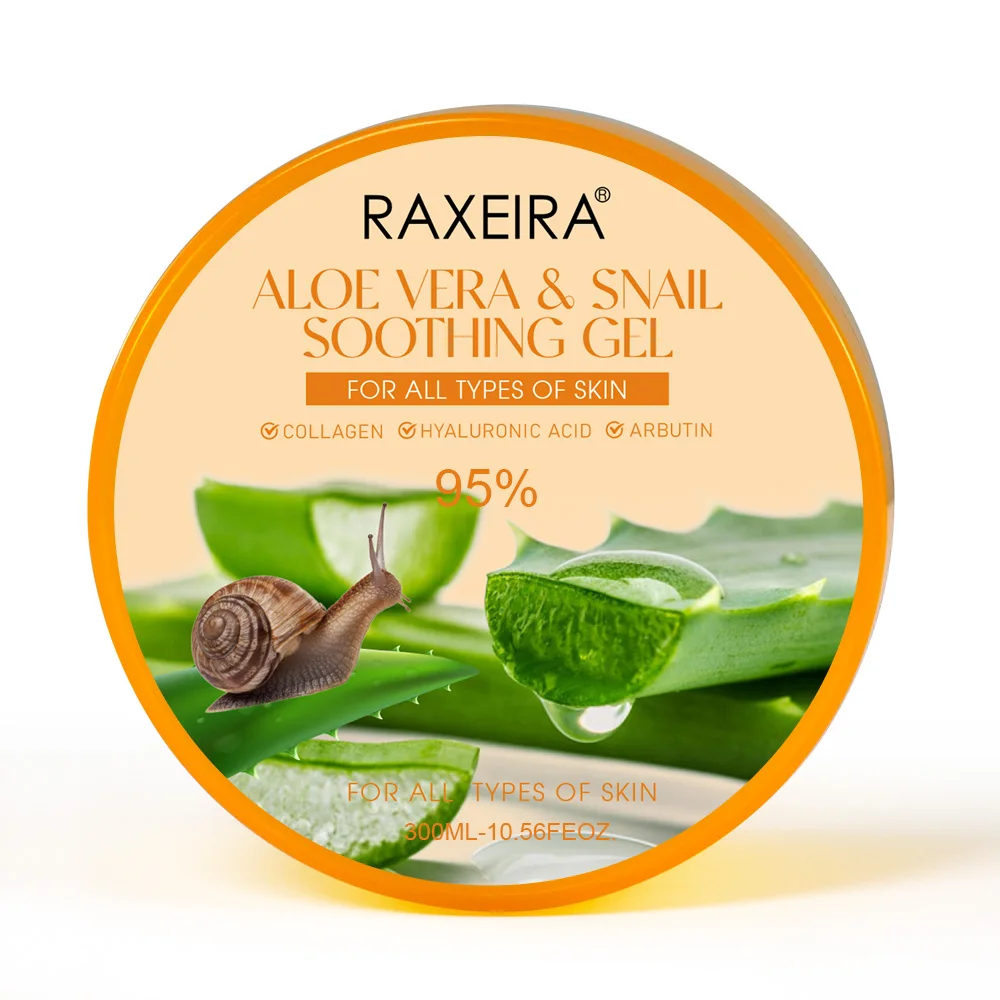 Private Label Aloe Vera Gel Original Arbutin Hyaluronic Acid Collagen Aloe  Vera Snail Soothing Gel for Face