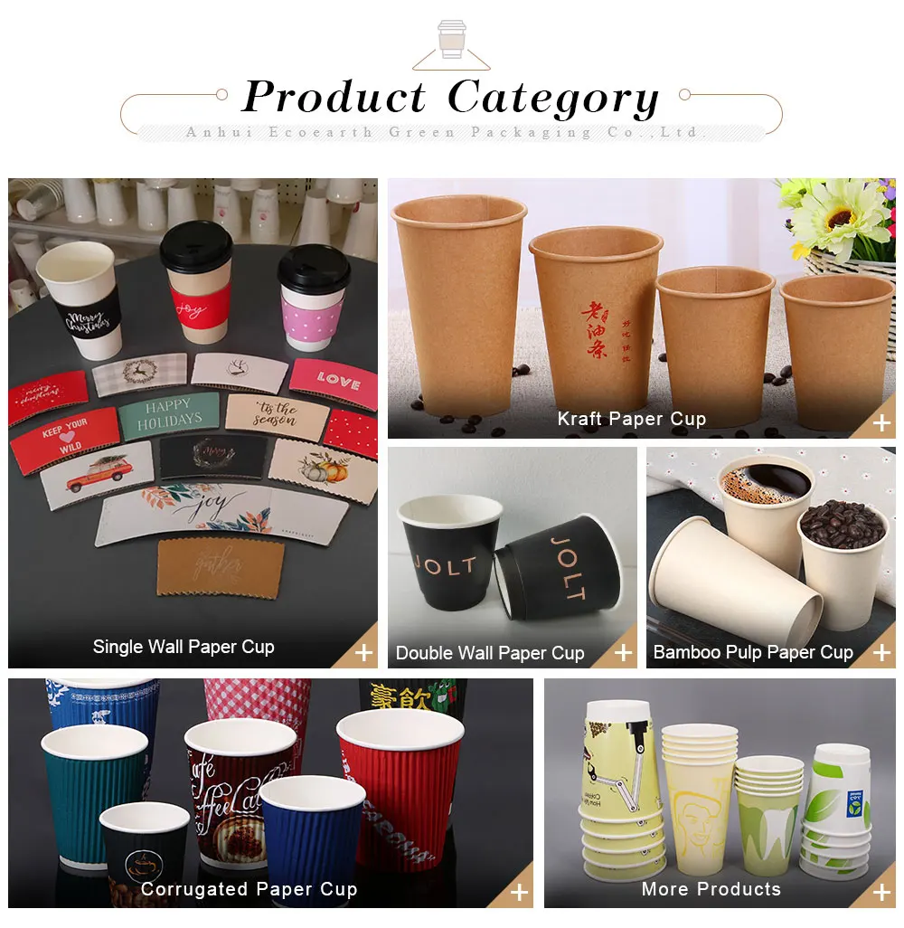 8oz/12oz/16oz/20oz/22oz Plastic Free Waterbased Coating Disposable Cup