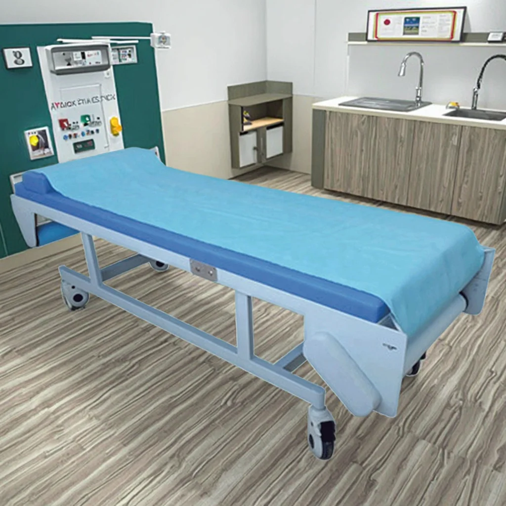 Durable Hospital-Grade Hospital Bed Medical-Grade Sponge Leatherette Ergonomic Adjustable Foldable Stainless Steel Frame CE ISO 3