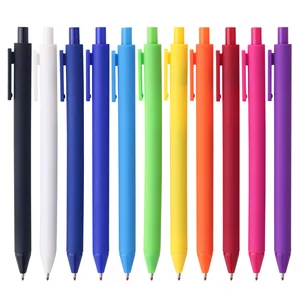 Hot Selling Rubber Coated Macaron Color ABS Plastic Gel Pen with Custom Logo Office Supplies Promotion Click Plastic Gel Pen