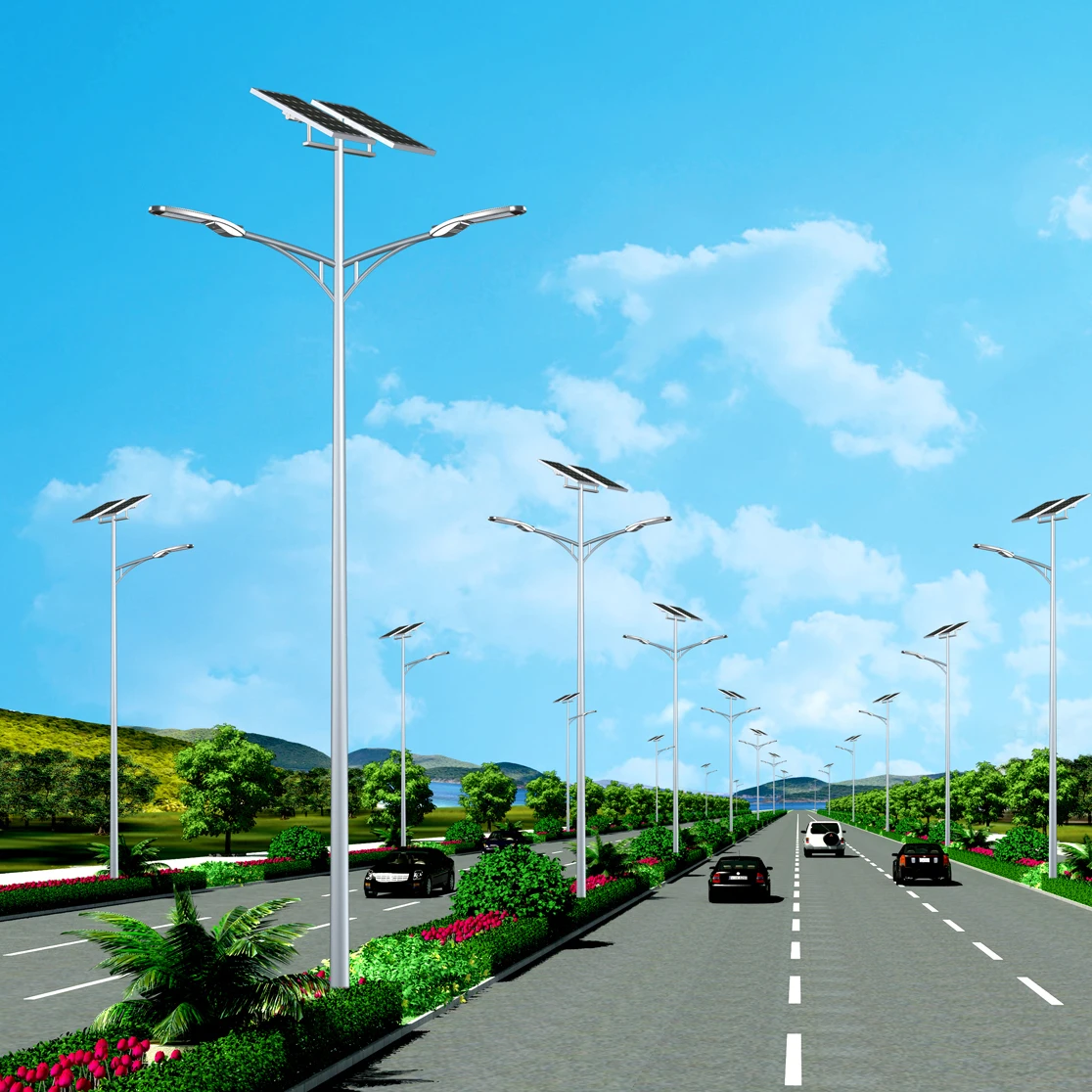 Prezzo di Fabbrica 3m 6m 8m 10m 12m Palo per Illuminazione Stradale Solare in Acciaio Galvanizzato a Immersione Calda