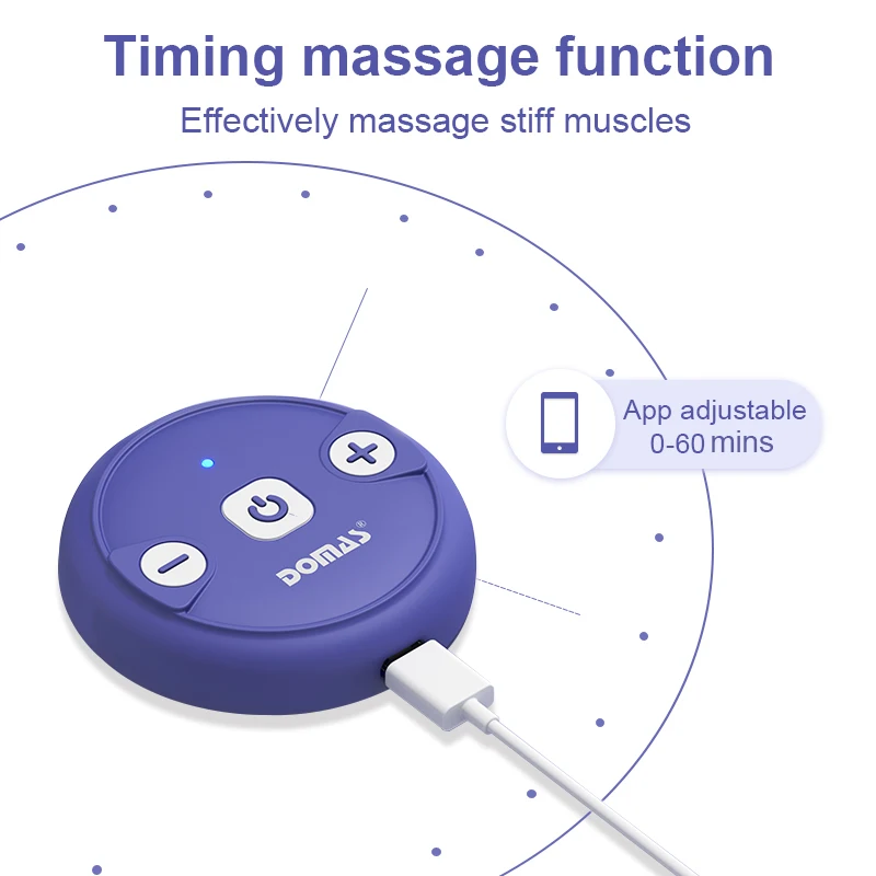 DOMAS Tens EMS Mini TENS Unit Muscle Stimulator 24 Massage Mode Menstrual Cramp Pain Relief Device Massager