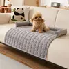Corduroy round pet mat-light gray