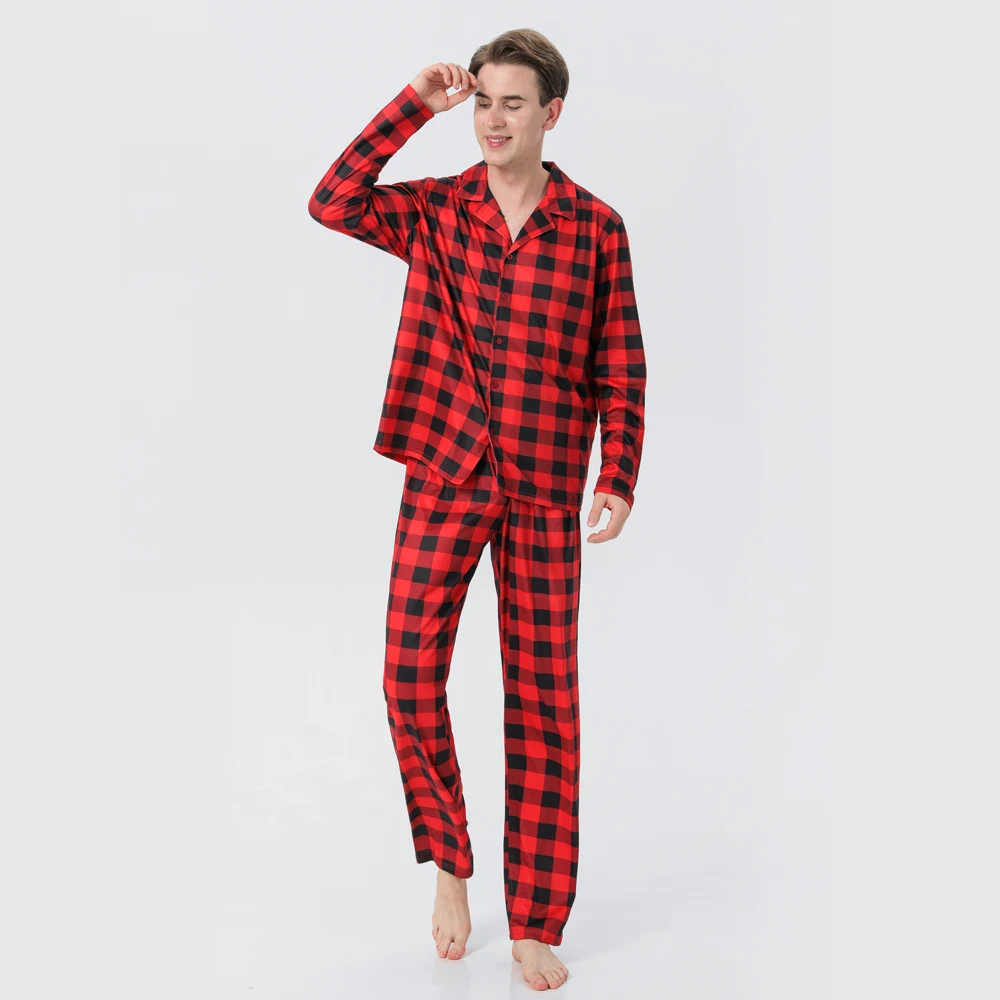 Source christmas pajamas family with Long Sleeve Red Plaid Shirt