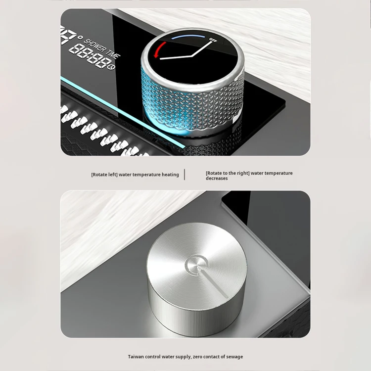 DQOK Discount Luxury Anti-Scratch LED Digital Display Waterfall Kitchen Sink with Cup Washer & Soap Dispenser