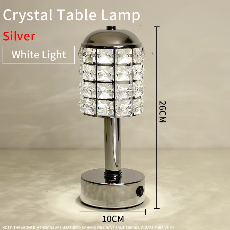 Led Rechargeable Bar Table Lamp Crystal Creative Bar Cafe Restaurant Simple Bedside Rechargeable